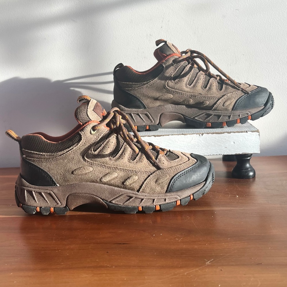 Everest Women Brown Orange Suede Hiking Shoes Trail Sneakers Size 7 0294-01681